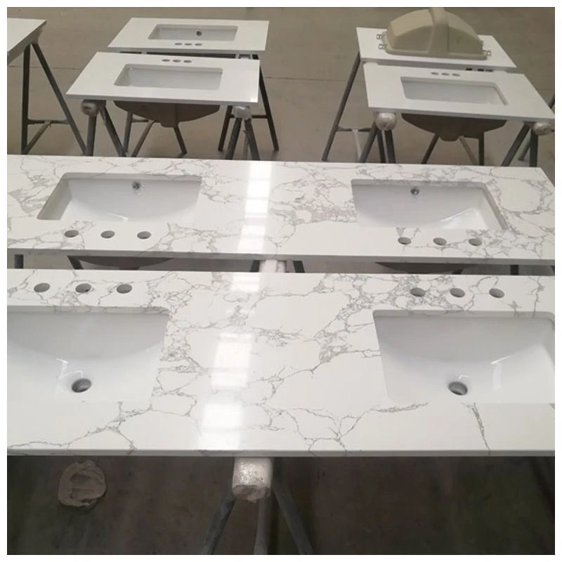White Quartz Bathroom Vanity Countertop