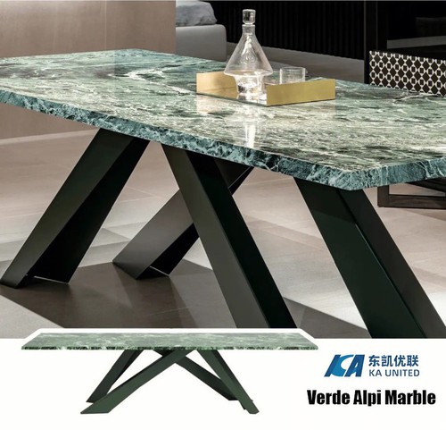 Verde Alpi Green Marble Rectangular Tables-KA UNITED Verde Alpi Green Marble Rectangular Tables-KA UNITED