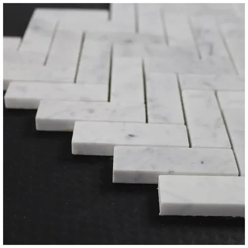 carrara white herringbone marble mosaic carrara white herringbone marble mosaic