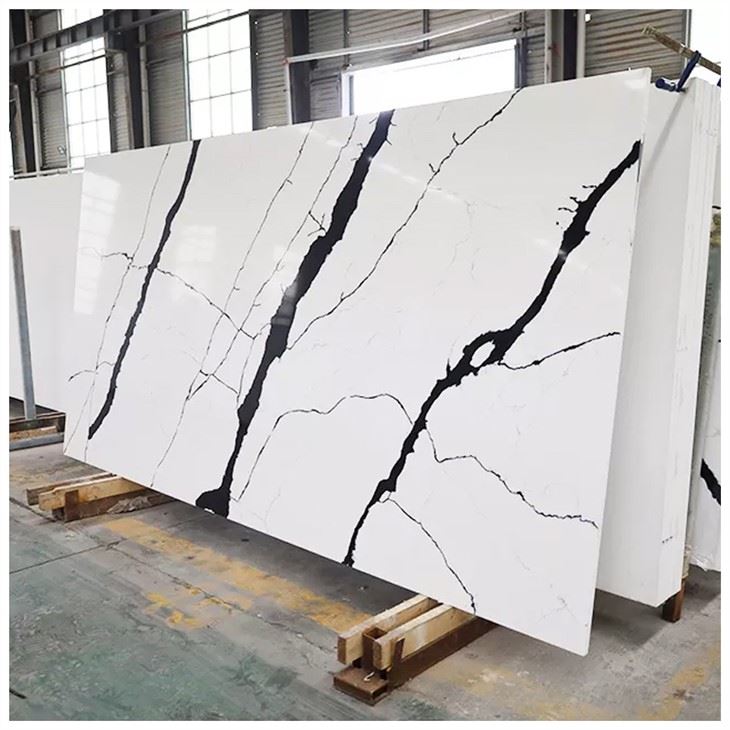 Calacatta Black Quartz Slab For Countertops
