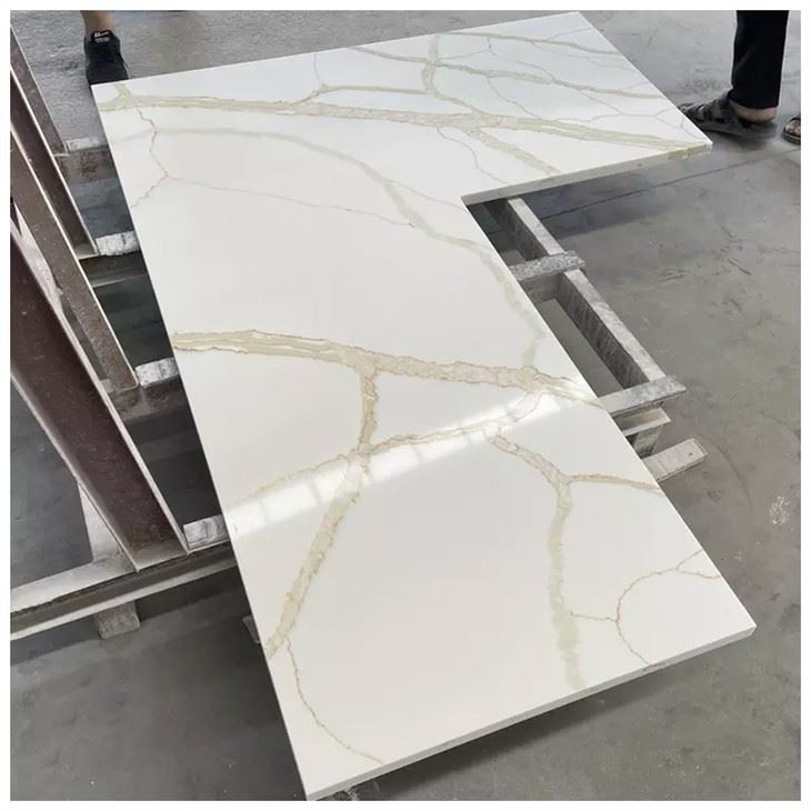 Calacatta Gold Quartz L Shape Countertops