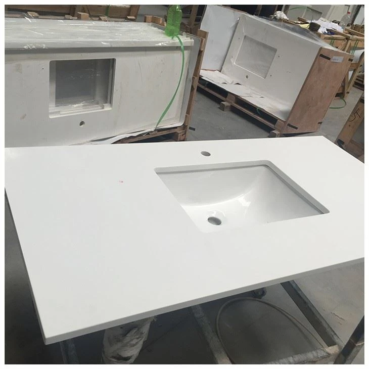 Encimeras de baño de cuarzo blanco puro