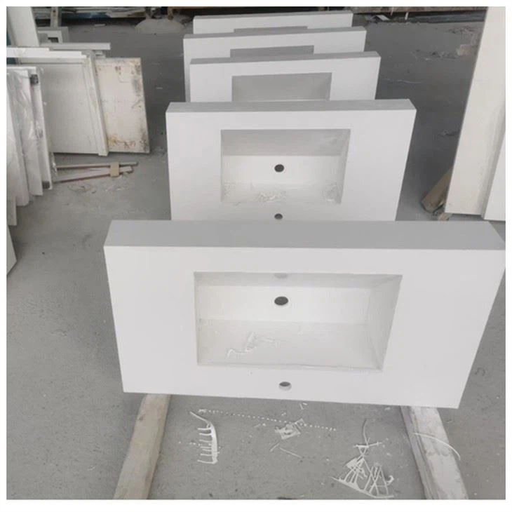 White Quartz Washroom Countertops
