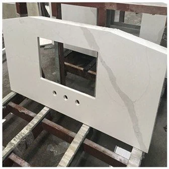 Tocador de baño de cuarzo Calacatta