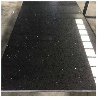 Encimeras de cuarzo negro brillante