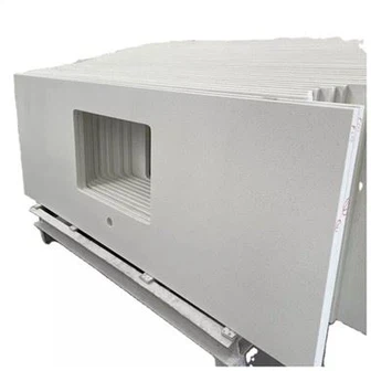 Encimera de cuarzo blanco brillante