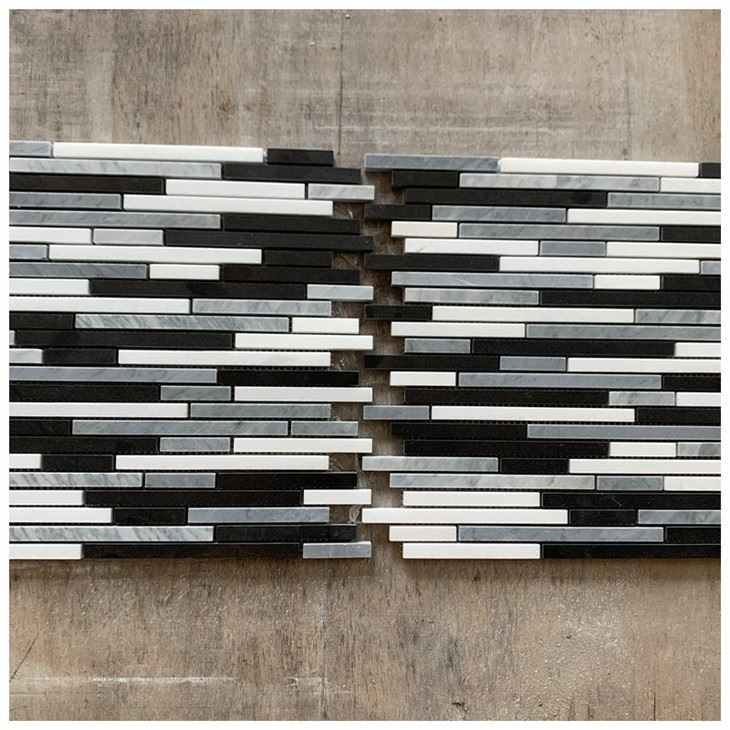 Bamboo Sticks Marble Mosaic Tiles
