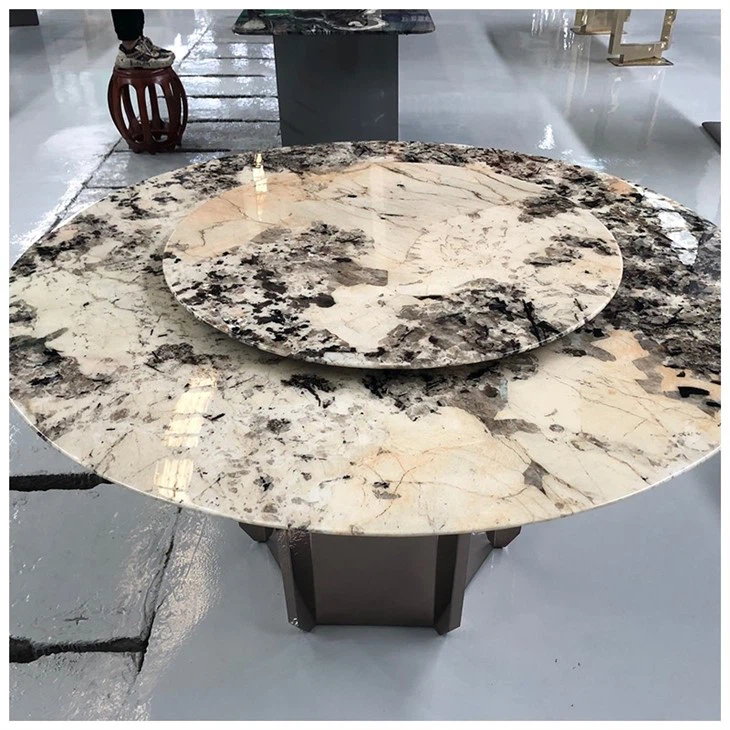 Branco Splendor Granite Pedestal Dining Table