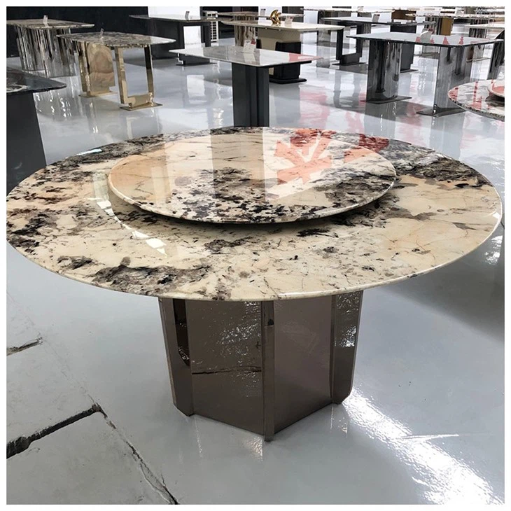 Round Branco Splendor Granite Pedestal Dining Table