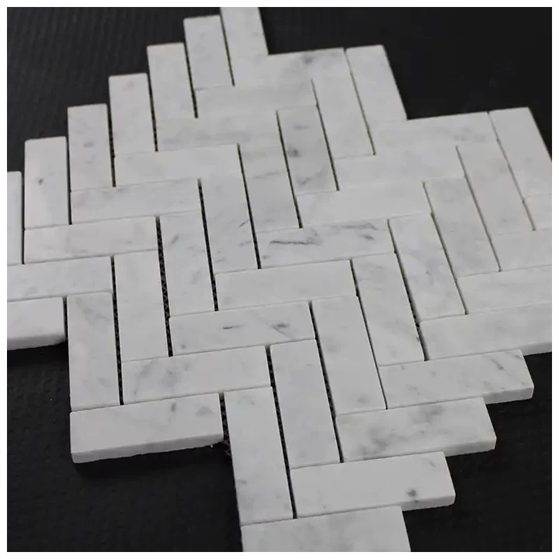 Carrara Marble Herringbone Tile