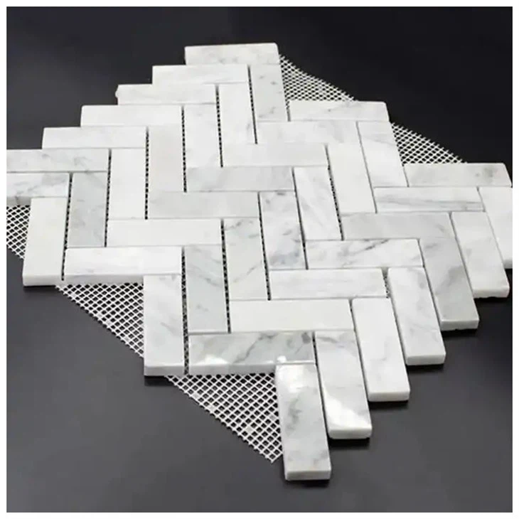 Azulejo de espiga de mármol de Carrara