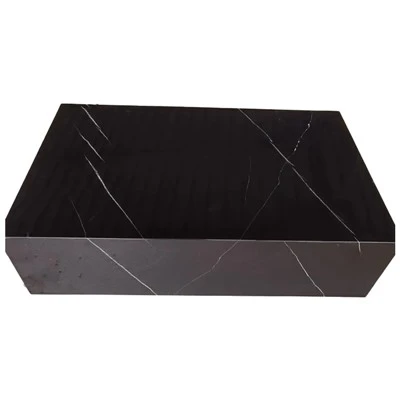 Mesa de centro de mármol macizo Nero Marquina