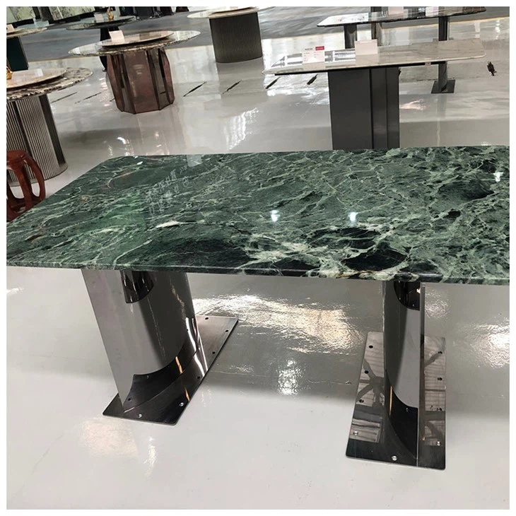 Verde Alpi Marble Rectangular Tables