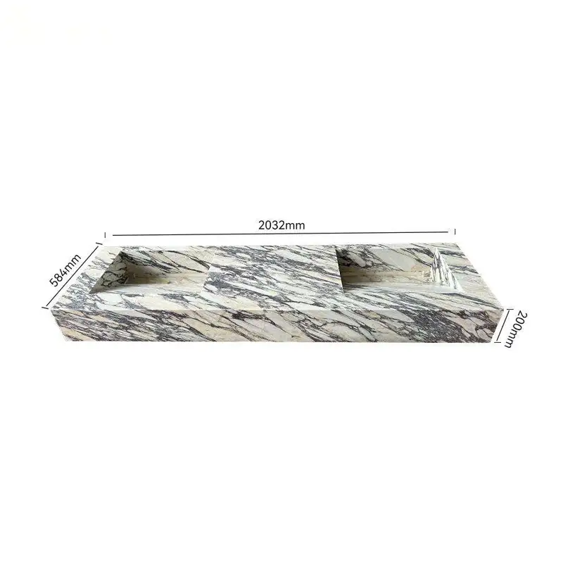 Calacatta Viola Marble Integrated Bathroom Sinks