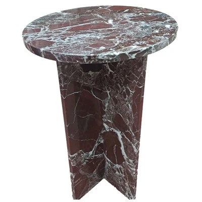 Mesa auxiliar de mármol Rosso Levanto