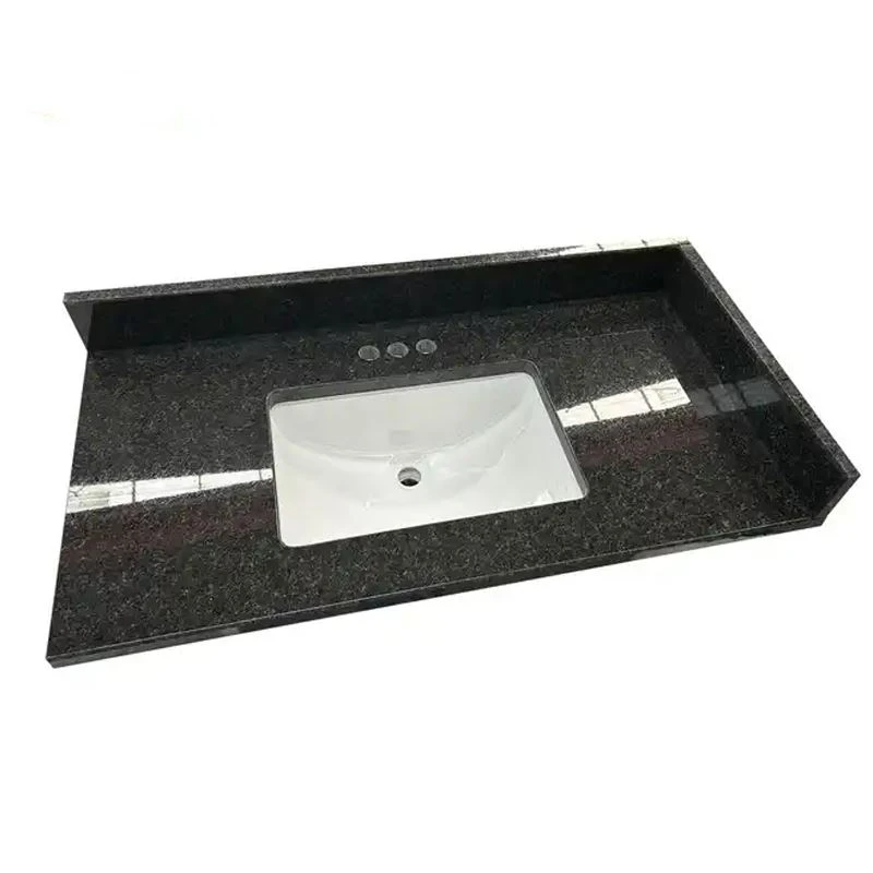 Encimera de tocador de baño de granito negro