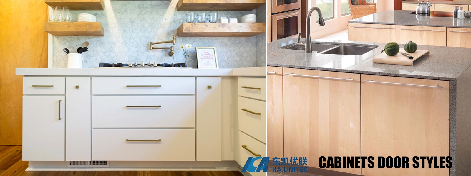Flat Slab Cabinet Door Style in Kitchen-KA UNITED Flat Slab Cabinet Door Style in Kitchen-KA UNITED