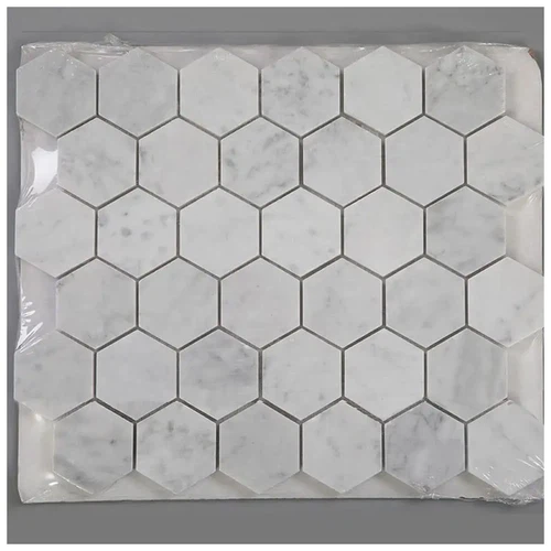 Carrara Marble Hexagon Mosaic Tiles Carrara Marble Hexagon Mosaic Tiles