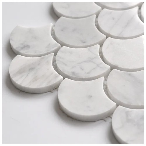 Carrara Marble Fish Scale Mosaic Bathroom tiles Carrara Marble Fish Scale Mosaic Bathroom tiles