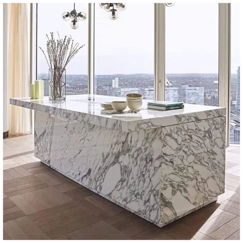 Arabescato White Marble Kitchen Countertops in Penthouse Arabescato White Marble Kitchen Countertops in Penthouse