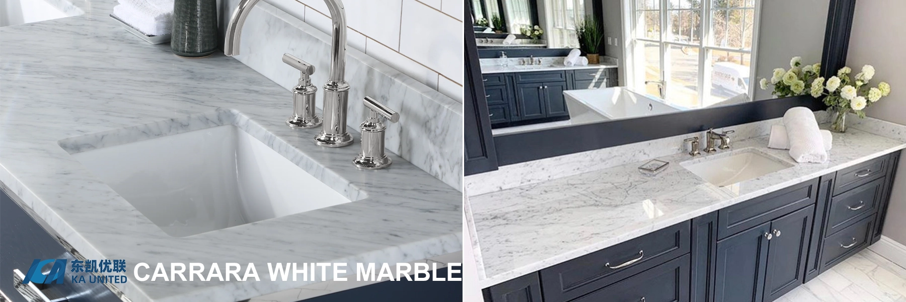 Bianco Carrara White Marble Bathroom Countertops Designs KA UNITED Bianco Carrara White Marble Bathroom Countertops Designs KA UNITED