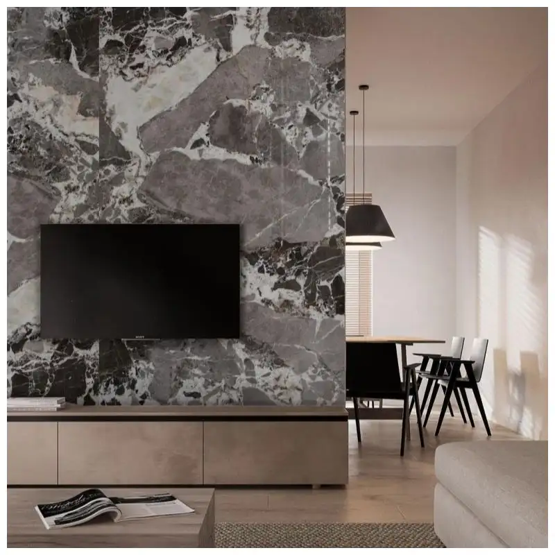 Grand Antique Grey Marble Feature Wall Apartment Projects
