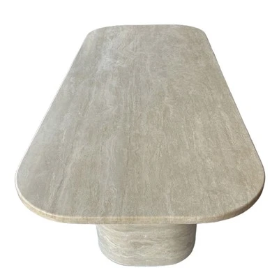 Mesas de comedor de travertino beige