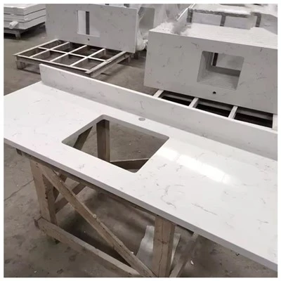 Encimera de tocador de cuarzo Carrara