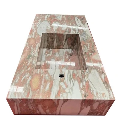 Lavabos de mármol rosa noruego