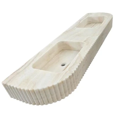 Lavabos estriados de ónix vainilla