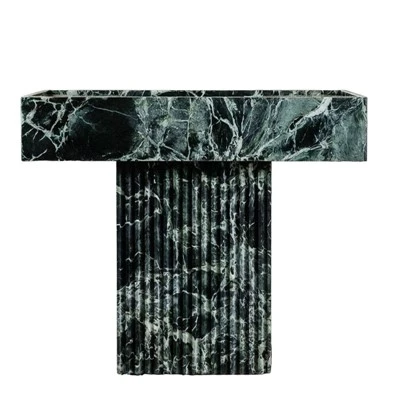 Lavabos con pedestal de mármol Verde Alpi